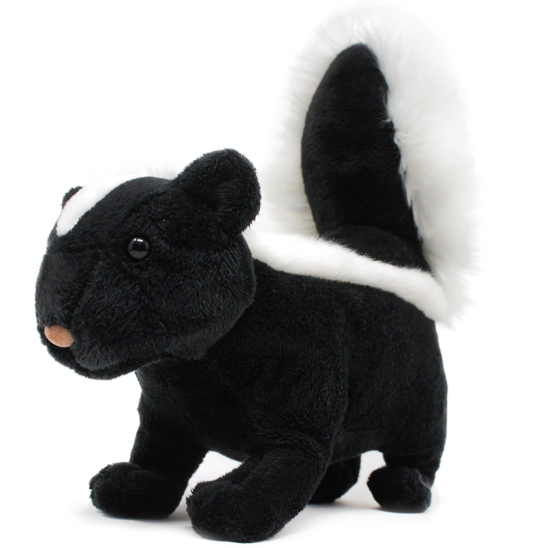 Flower The Skunk Plush Toy - 9 Inch Stuffed Animal Holding Bouquet, Soft & Cute Collectible