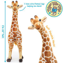 Load image into Gallery viewer, Jocelyn The Giraffe | 22 Inch Stuffed Animal Plush | By TigerHart Toys