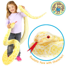 Load image into Gallery viewer, Alba The Albino Burmese Python | 100 Inch Stuffed Animal Plush | By TigerHart Toys
