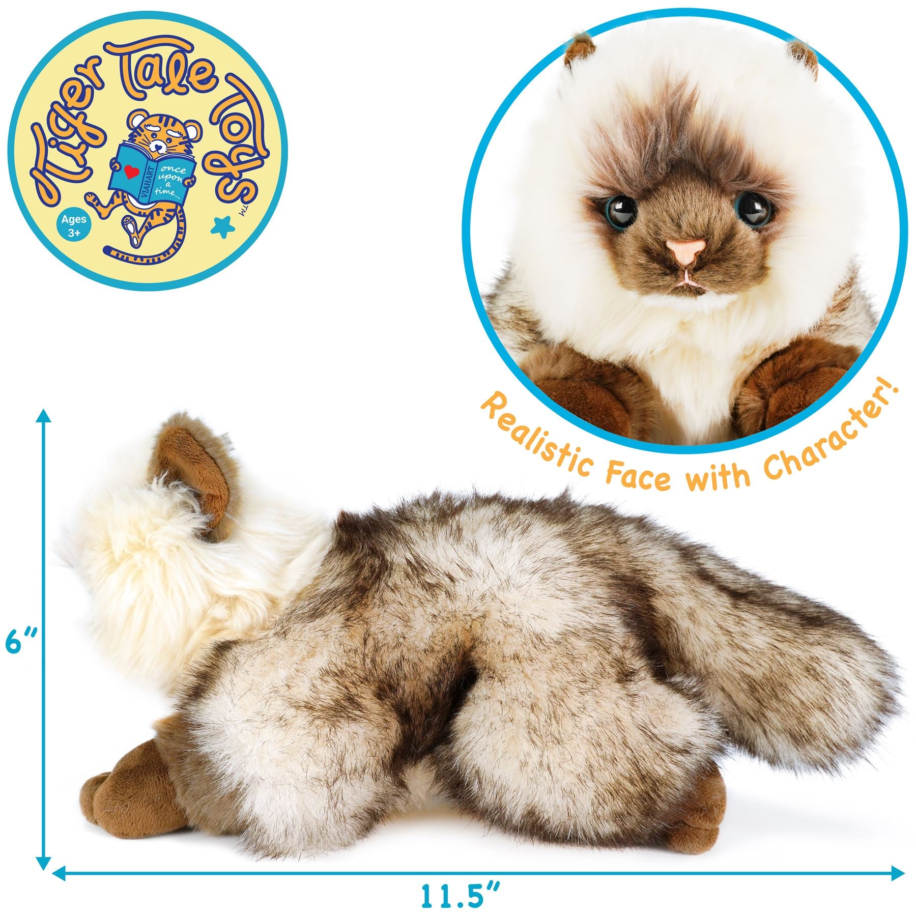 Snowy The Ragdoll Cat | 12 Inch Stuffed Animal Plush | By