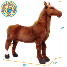 Load image into Gallery viewer, Thorsten The Thoroughbred Horse | 36 Inch Stuffed Animal Plush | By TigerHart Toys
