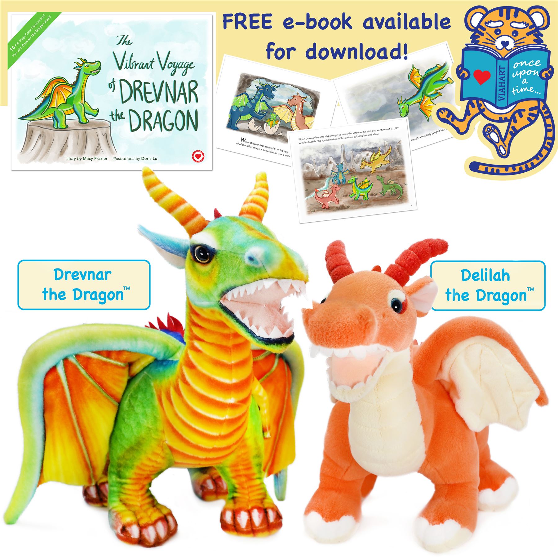 Drevnar The Dragon | 29 Inch Stuffed Animal Plush | By TigerHart Toys