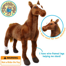 Load image into Gallery viewer, Thorsten The Thoroughbred Horse | 36 Inch Stuffed Animal Plush | By TigerHart Toys
