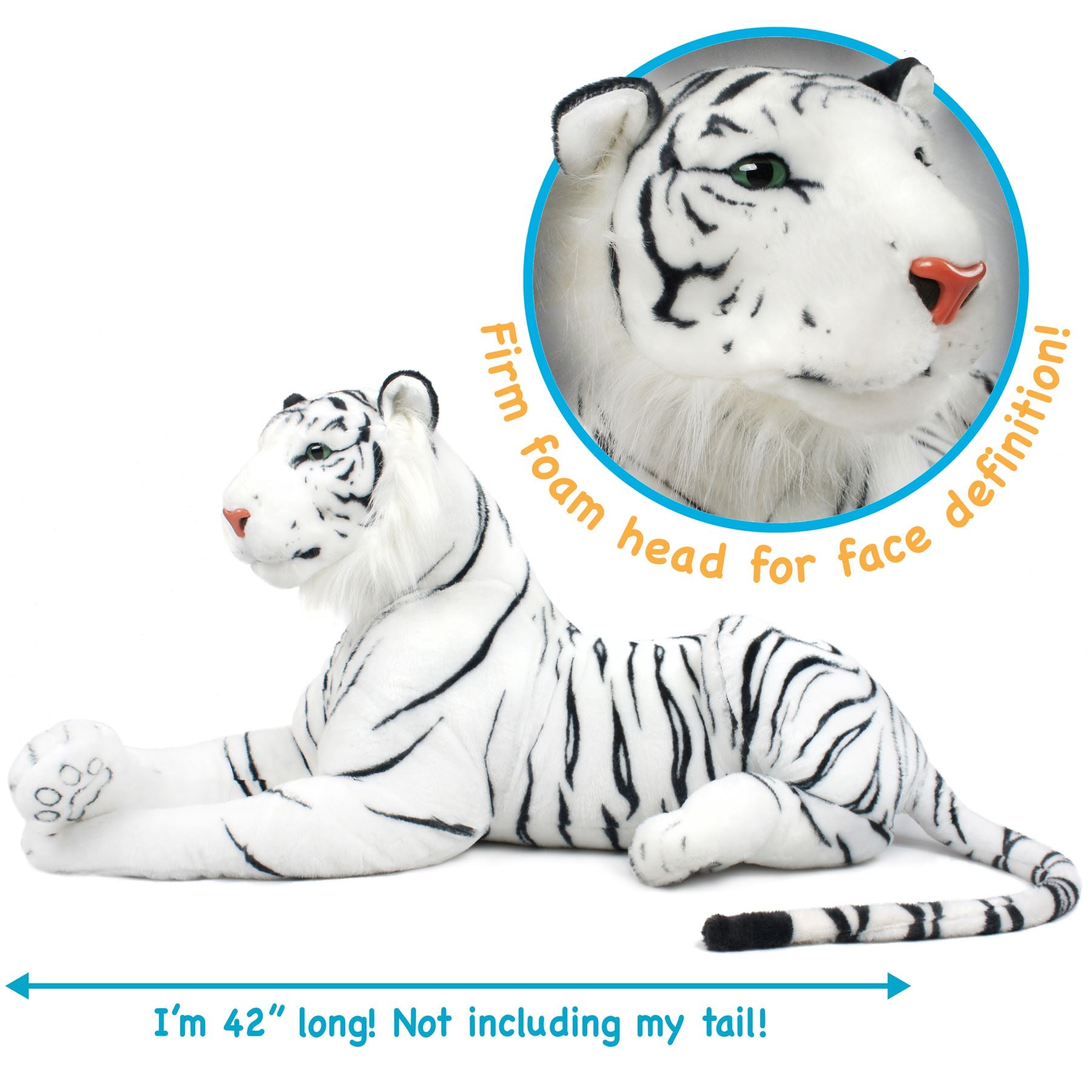 Timurova The White Siberian Tiger | 42 Inch Stuffed Animal Plush
