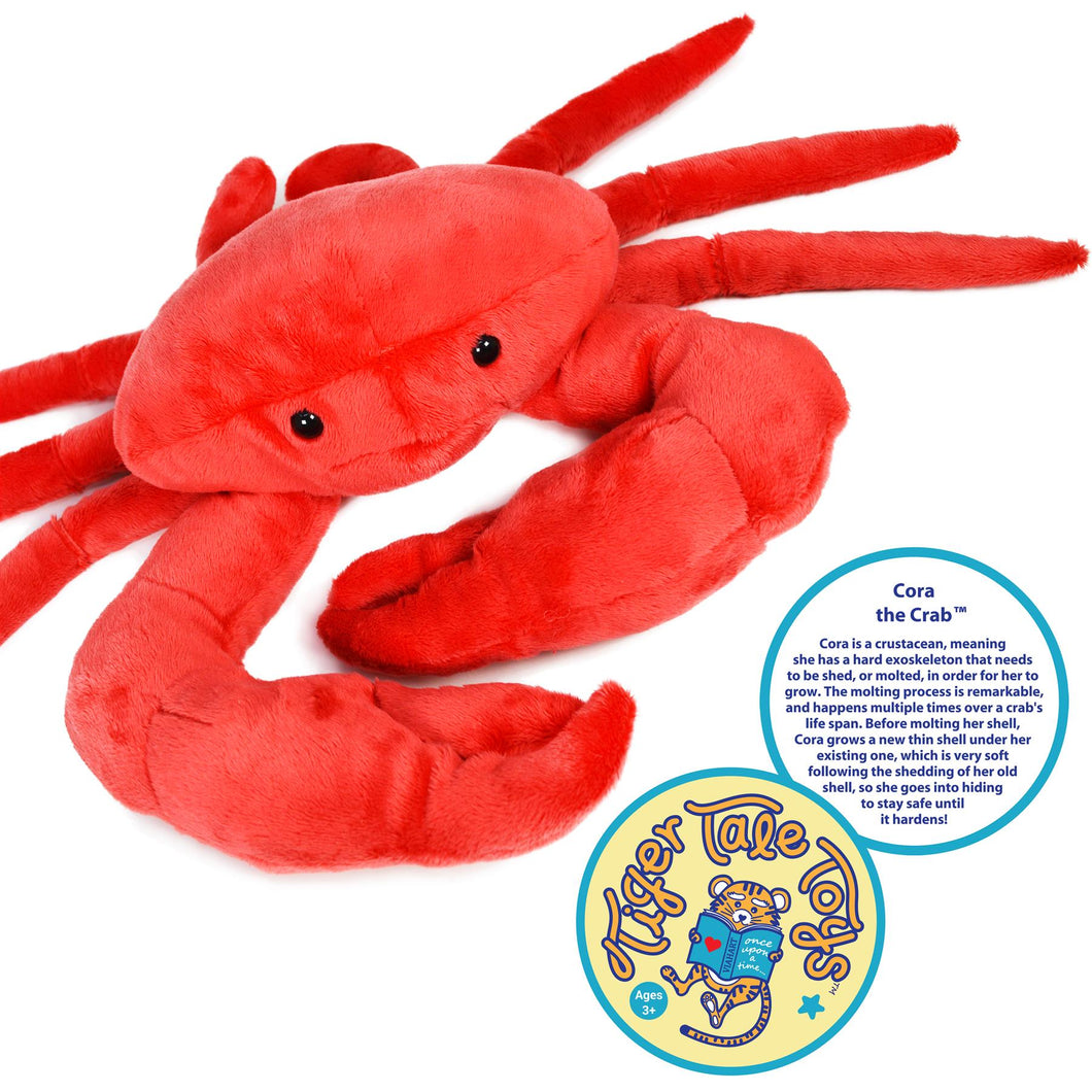 Cora The Crab | 18 Inch Stuffed Animal Plush | By TigerHart Toys