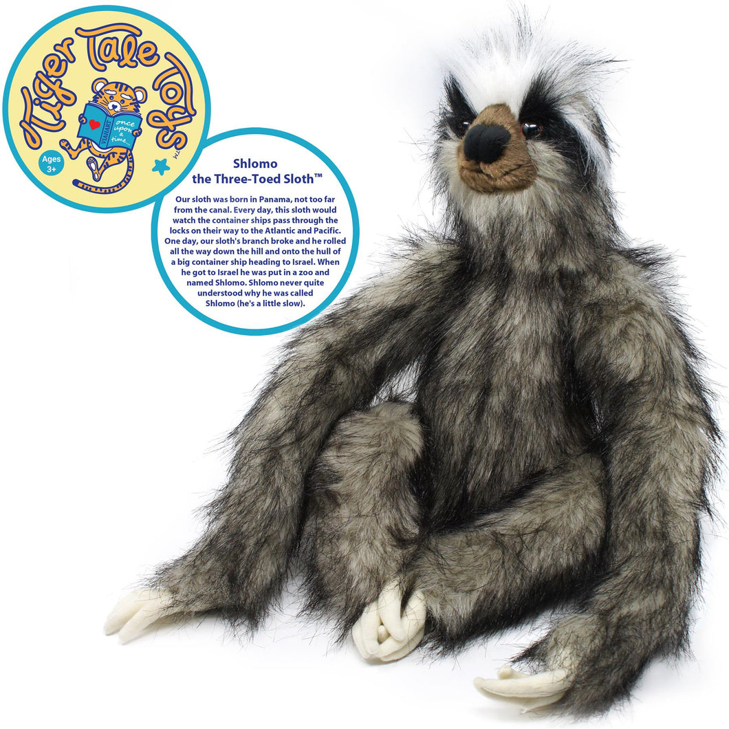 Shlomo the Three-Toed Sloth | 18 Inch Stuffed Animal Plush | By TigerHart Toys