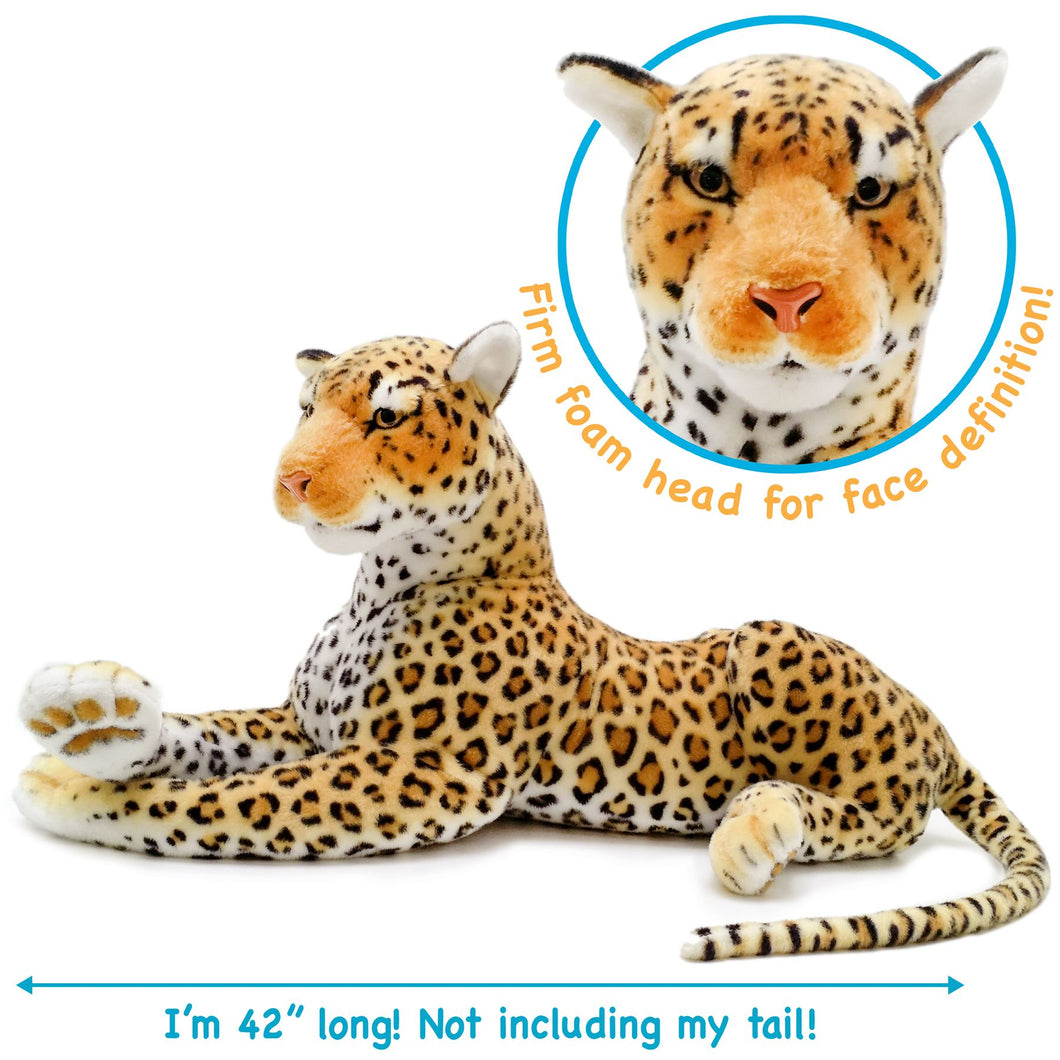 Lahari The Leopard | 42 Inch Stuffed Animal Plush | By TigerHart Toys