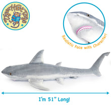 Load image into Gallery viewer, Kiki The Great White Shark | 52 Inch Stuffed Animal Plush | By TigerHart Toys
