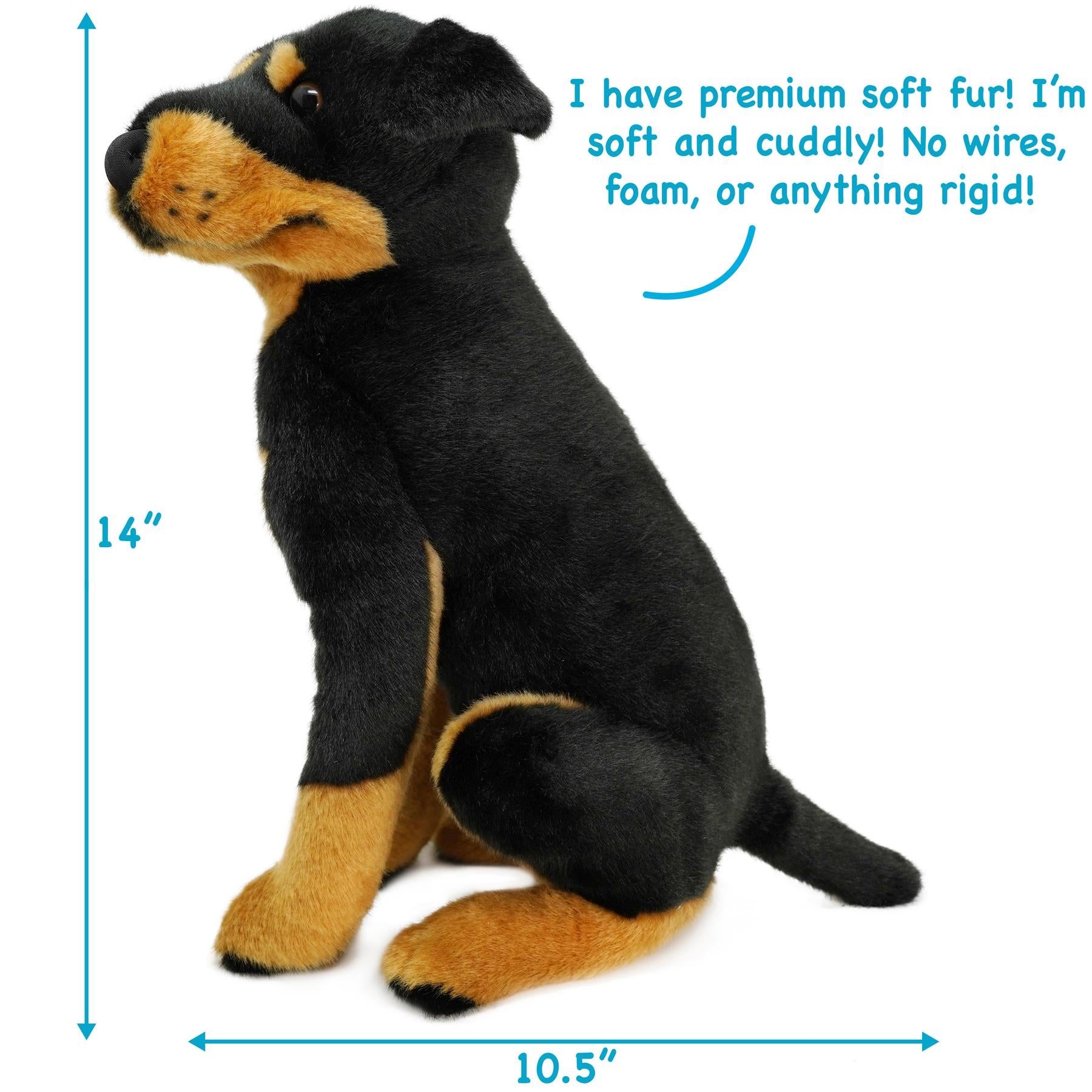 Ronin The Rottweiler | 14 Inch Stuffed Animal Plush | By TigerHart Toy ...