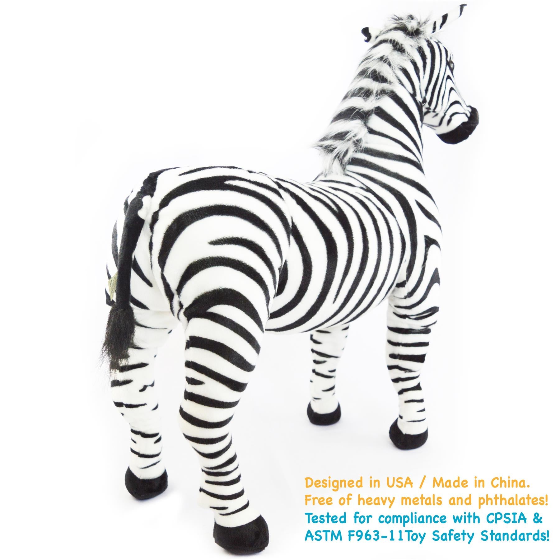 Zelassie The Zebra | 31 Inch Stuffed Animal Plush | By TigerHart Toys