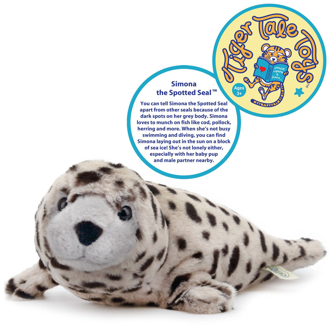 Simona The Spotted Seal | 15 Inch Stuffed Animal Plush | By TigerHart Toys